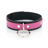1 Ring Leather Collar with Locking Buckle