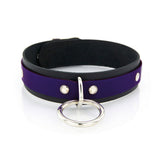 1 Ring Leather Collar with Locking Buckle