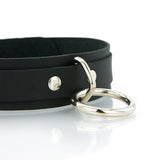 1 Ring Leather Collar with Locking Buckle