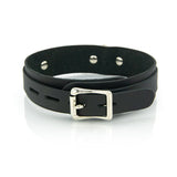 1 Ring Leather Collar with Locking Buckle