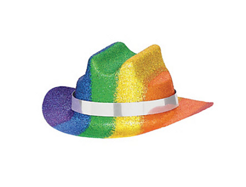 Rainbow Glitter Mini Cowperson Hat