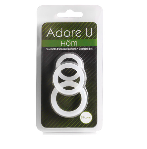 Adore U 3 White Ring Set